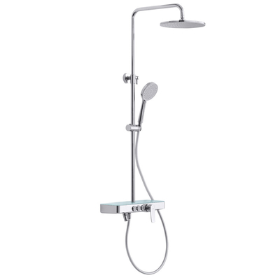 Brass Wall Mounted Rainfall Shower Head System Polished Chrome