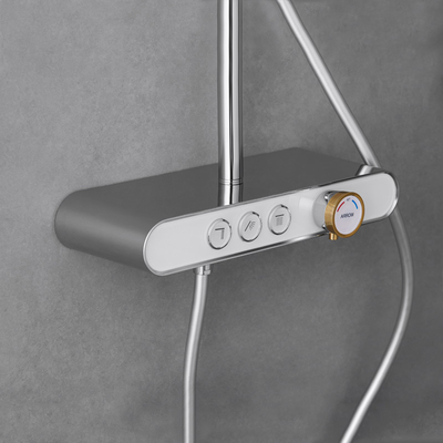 Chrome Hand Shower Mixer Set Shower Systems With Rain Shower Head 3 Functions Handheld