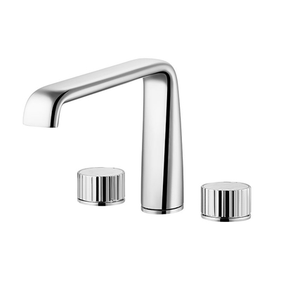 Hot Cold Water Modern Bathroom Faucets Chrome Deck Mounted 3 Hole Dual Handle
