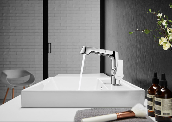 Washroom Pull Out Basin Mixer AMP11847A Zn Alloy Material Chrome Color