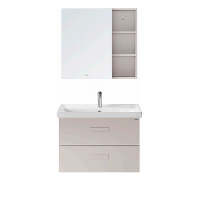 Wall Hung PVC Bathroom Cabinet , Multilayer Board Wash Basin Mirror Cabinet