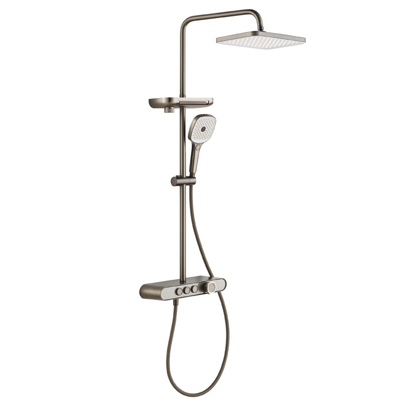 Contemporary Hand Shower Mixer Set Hand Held Wall Mount Shower Head Round