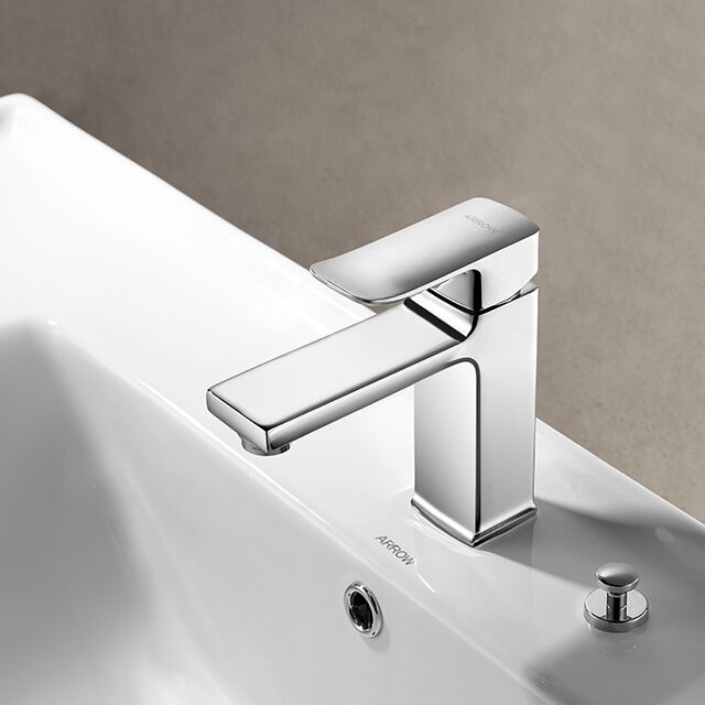 ARROW Brand 59# Brass Single Hole Basin Mixer Faucet with Ceramic Valve Core and Chrome Finish
