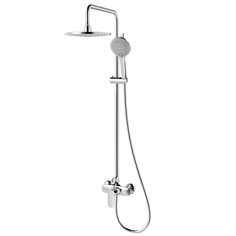 Polished Hand Shower Mixer Set H1050mm With Slide Bar Brass Chrome